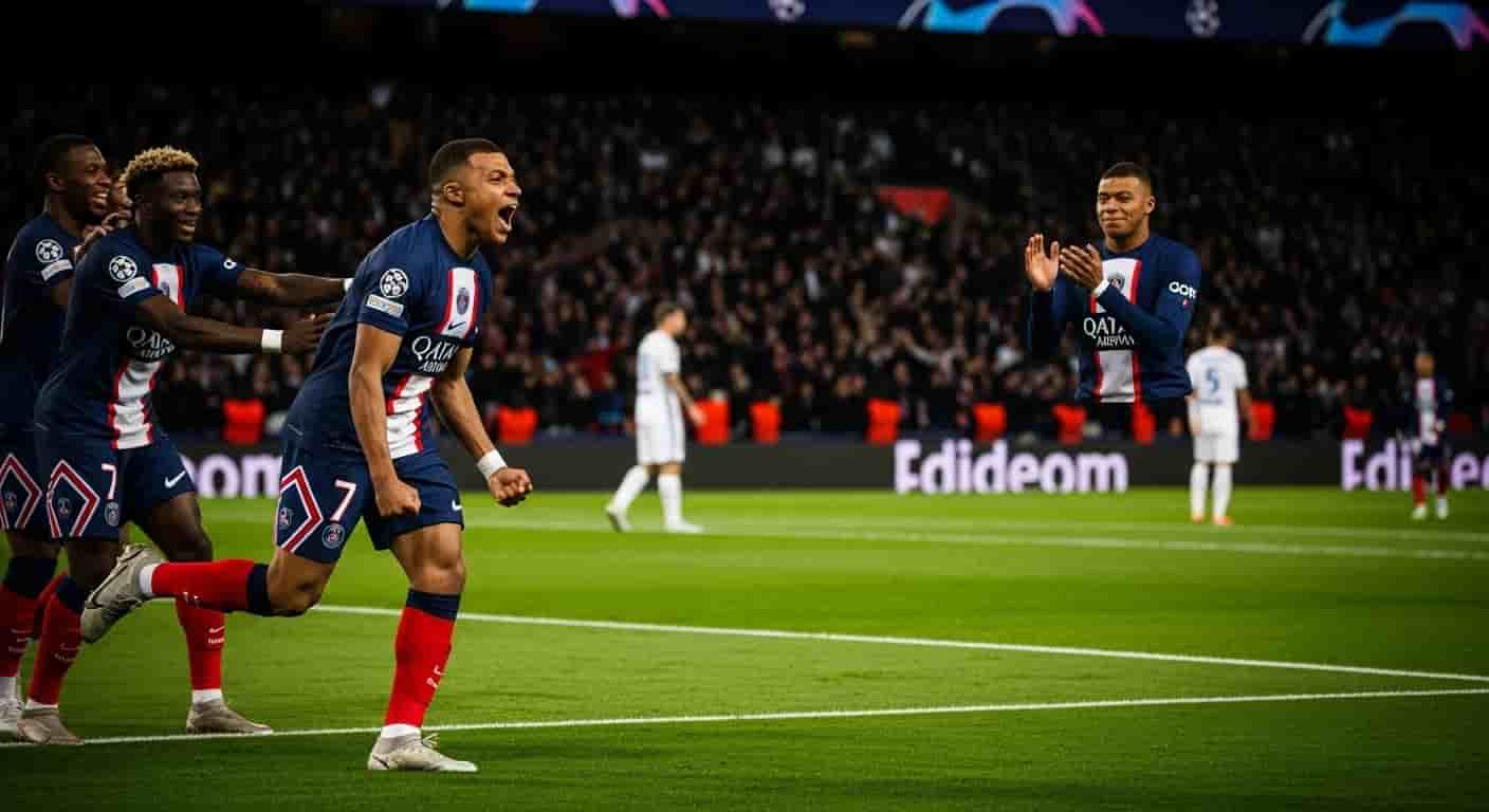 Ethan Mbappé strzela gola przeciwko PSG przy aplauzie brata Kyliana z trybun