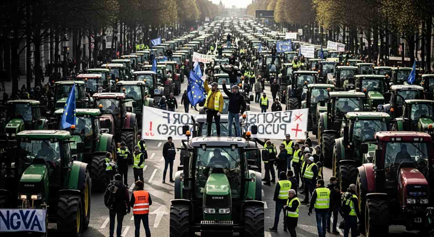 Rolnicy sparaliżowali Brukselę - tysiące protestujących przeciwko umowie UE-Mercosur