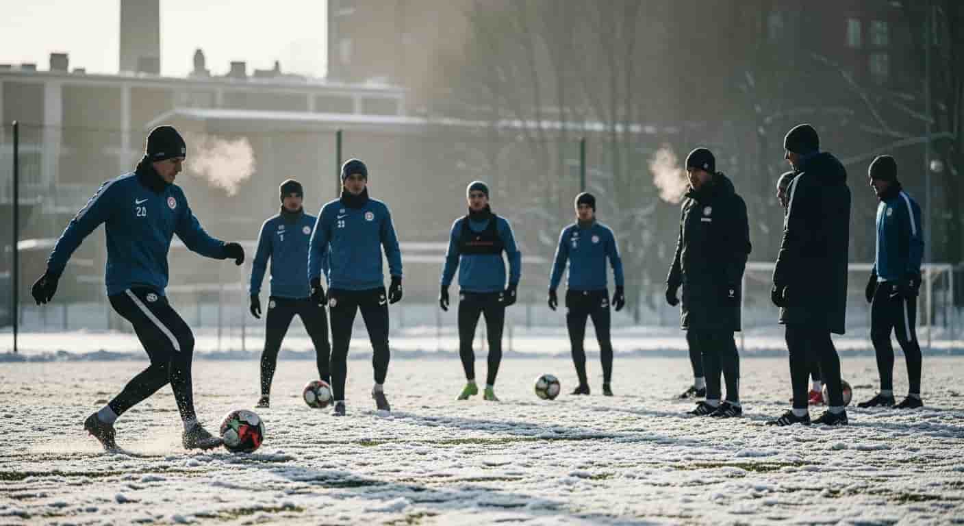 Ruch Chorzów przygotowuje się do meczu ze Zniczem Pruszków pomimo zimowych warunków