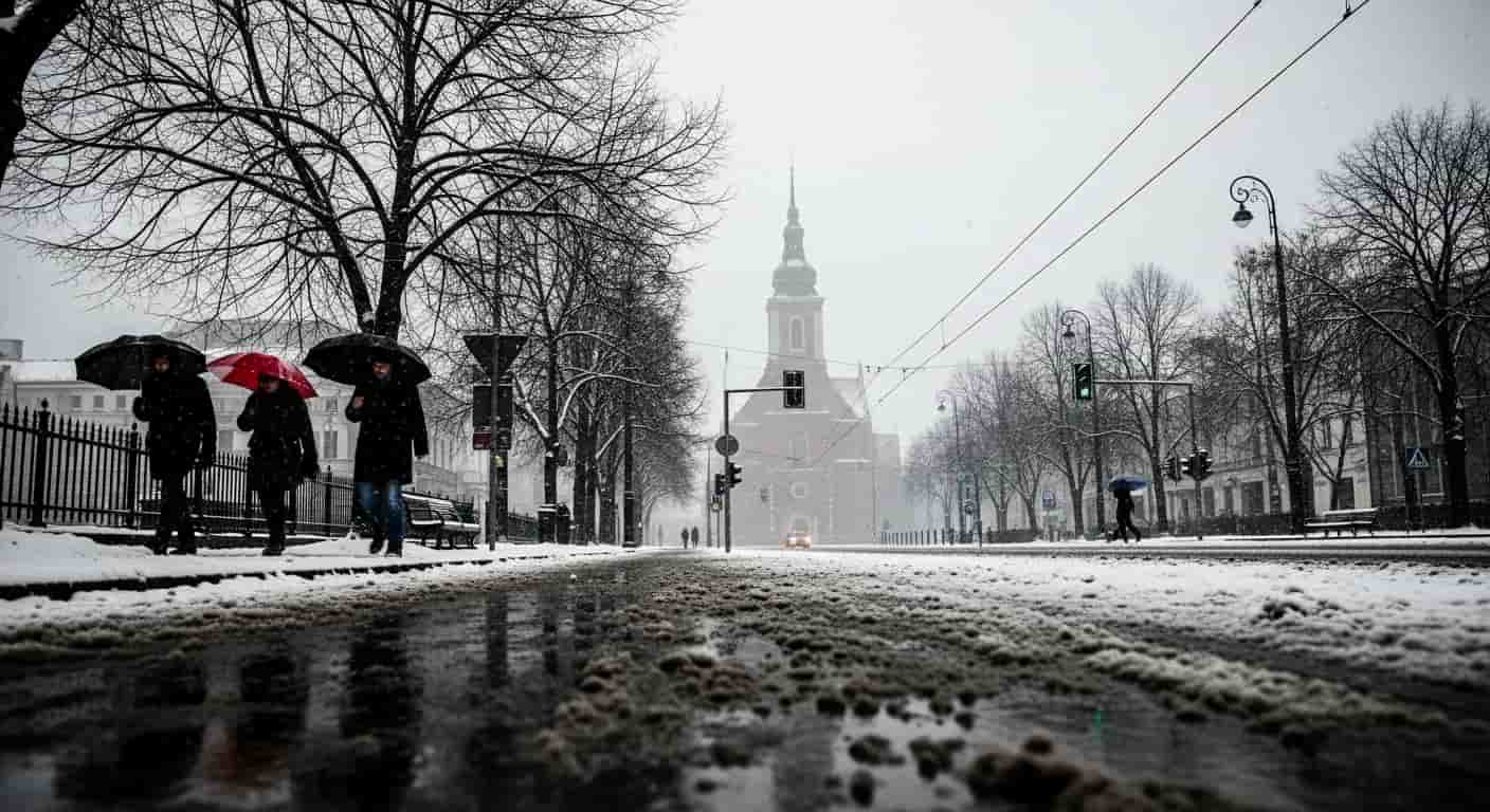 Zimowa aura w Poznaniu - śnieg i deszcz ze śniegiem zdominują najbliższe dni