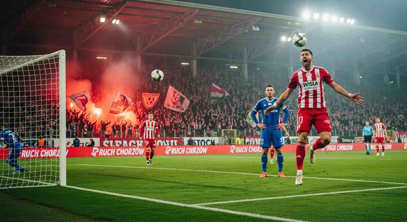 Wisła Kraków pokonuje Ruch Chorzów 3-0 w hitowym meczu I Ligi przerywanym przez kibiców