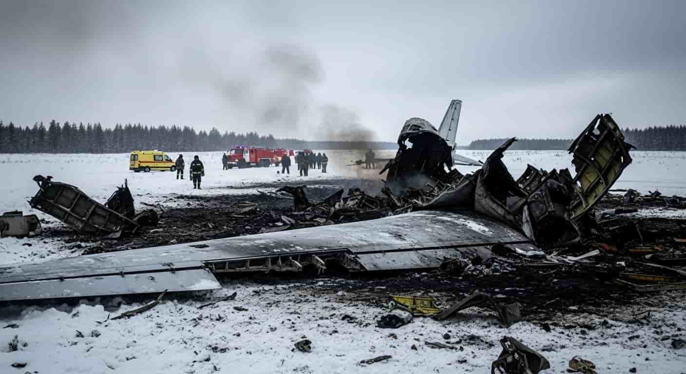 Tragiczna katastrofa wojskowego samolotu An-22 w Rosji - zginęła cała załoga