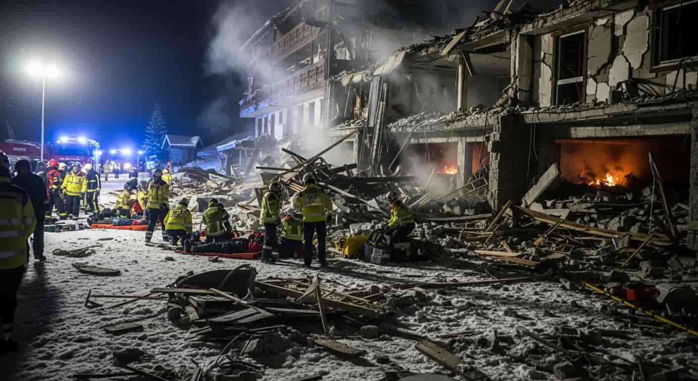 Tragiczna eksplozja w szwajcarskim kurorcie narciarskim - dziesiątki ofiar śmiertelnych w sylwestrową noc