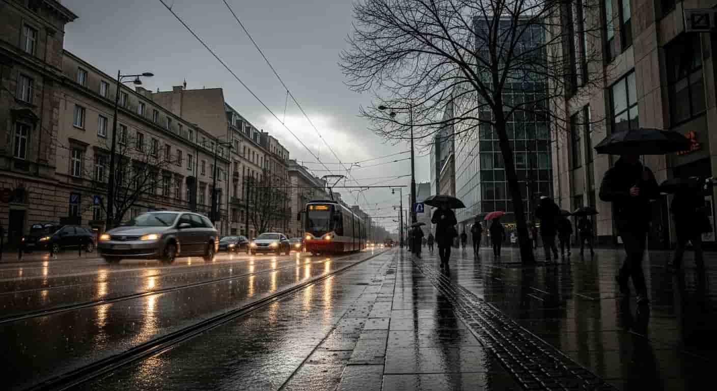 Warszawa pod chmurami - deszczowy grudzień z rzadkimi przejaśnieniami