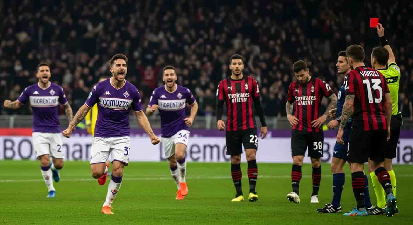 Fiorentina pokonała Milan 1-0 dzięki golowi Comuzzo, Vanoli wyrzucony z boiska
