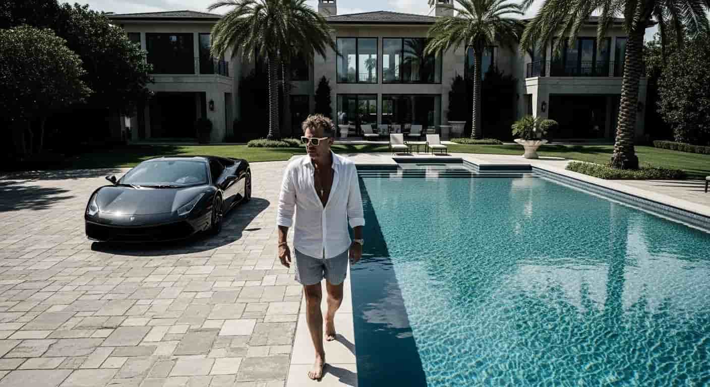 Seweryn Krajewski prowadzi luksusowe życie w USA - pokazał dom z basenem i ekskluzywne auto