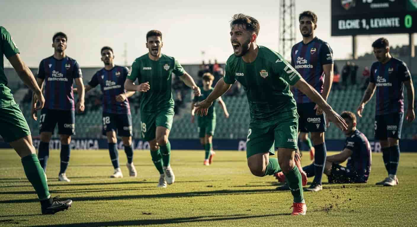 Elche pokona Levante 1-0 w pierwszej połowie dzięki golowi Álvaro Rodrígueza
