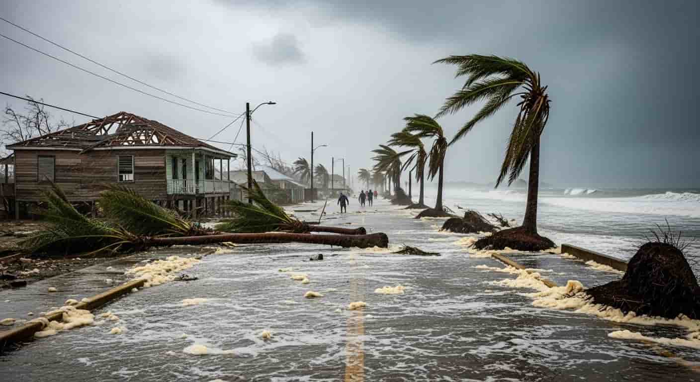 Huragan Melissa pustoszy Jamajkę - najsilniejszy żywioł w historii Atlantyku zmierza ku Kubie