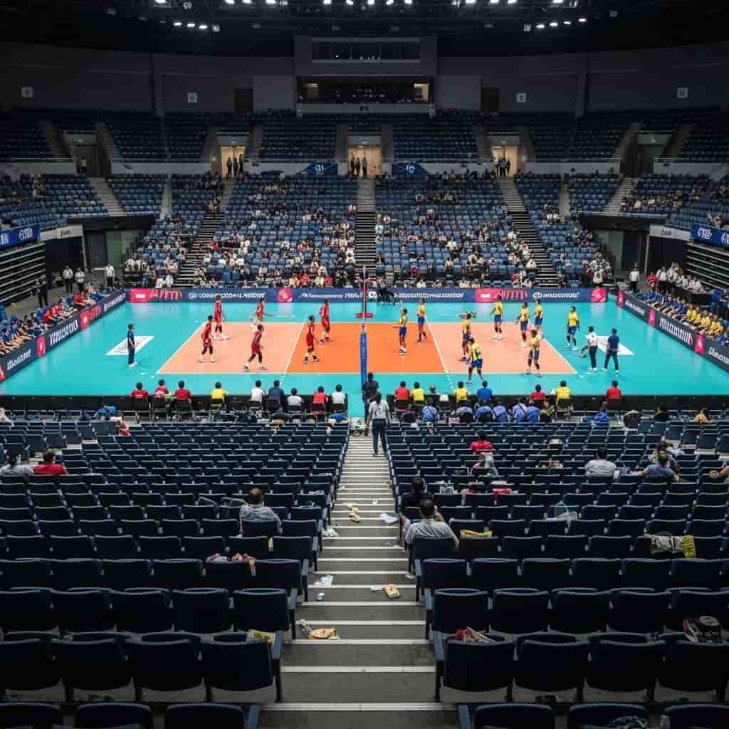Mistrzostwa świata w siatkówce na Filipinach - pustki na trybunach i problemy organizacyjne