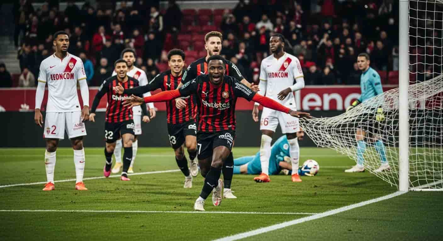 Rennes prowadzi z Monaco po pierwszej połowie dzięki bramce Aït-Boudlala