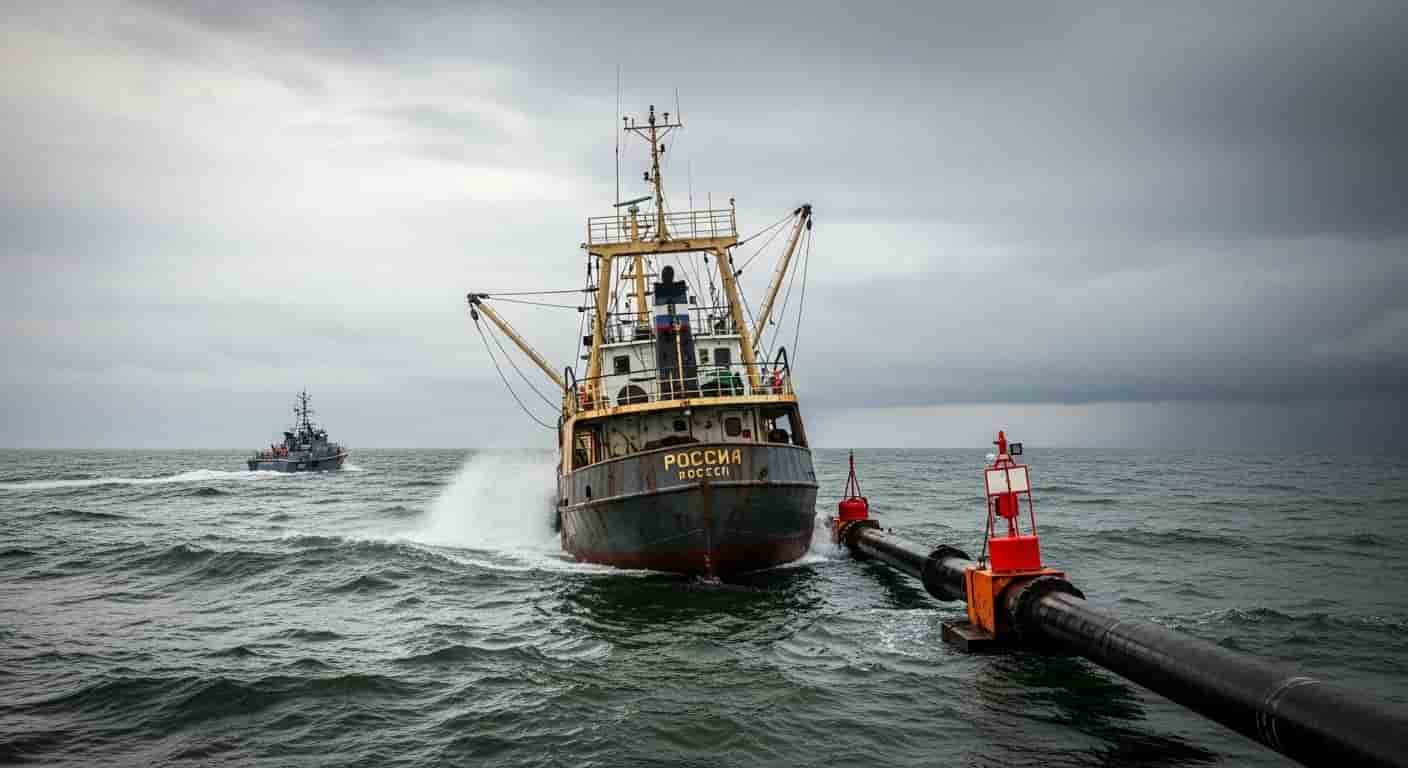 Incydent z rosyjskim kutrem w pobliżu Szczecina - jednostka dryfowała przy rurociągu gazowym