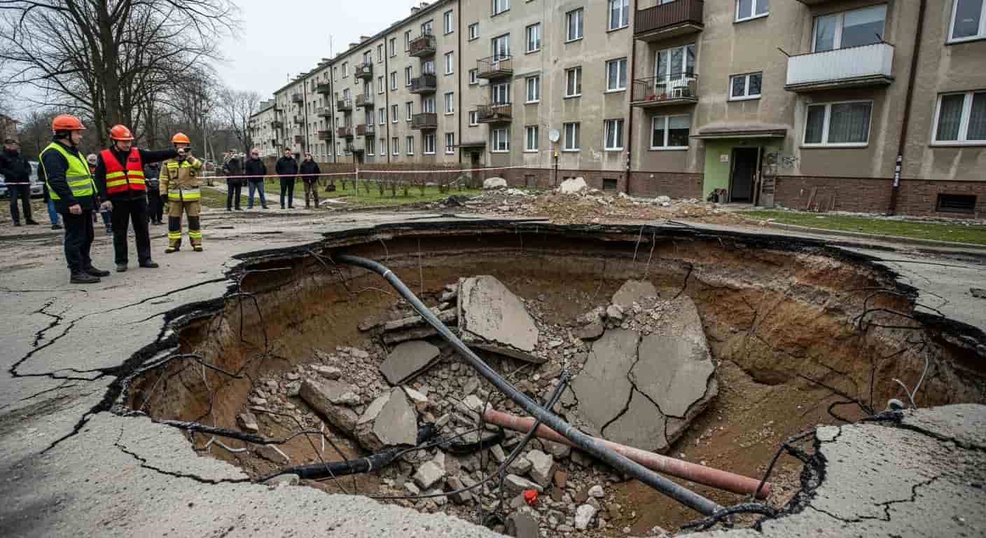 Dramatyczne zapadlisko w Olkuszu zagraża mieszkańcom - ewakuowano cztery osoby