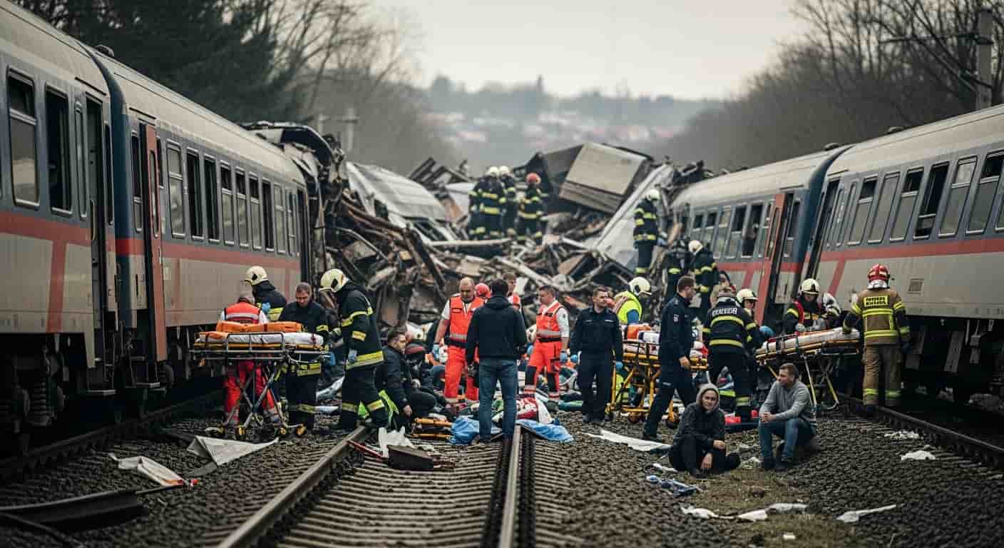 Katastrofa kolejowa w Czechach - kilkadziesiąt osób rannych w zderzeniu pociągów