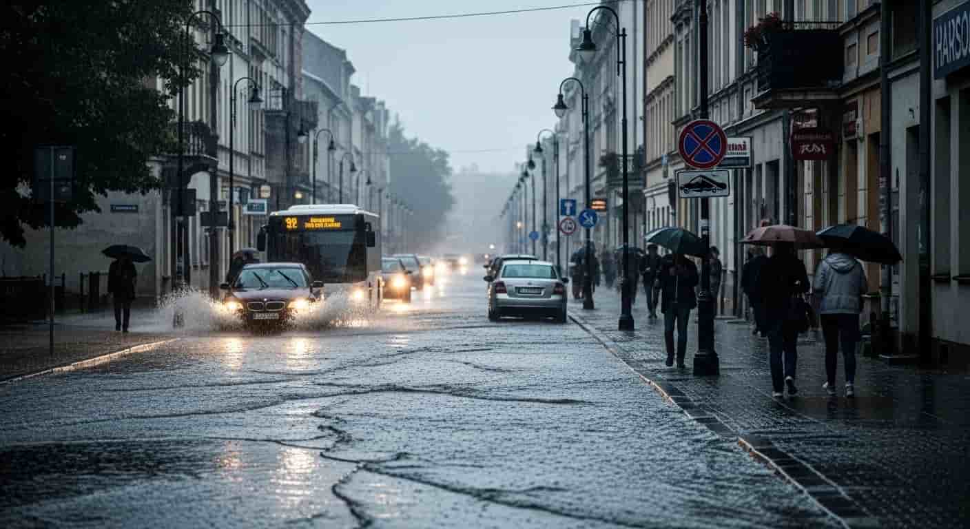 Intensywne opady deszczu w Siedlcach - ostrzeżenie meteorologiczne na 28 października