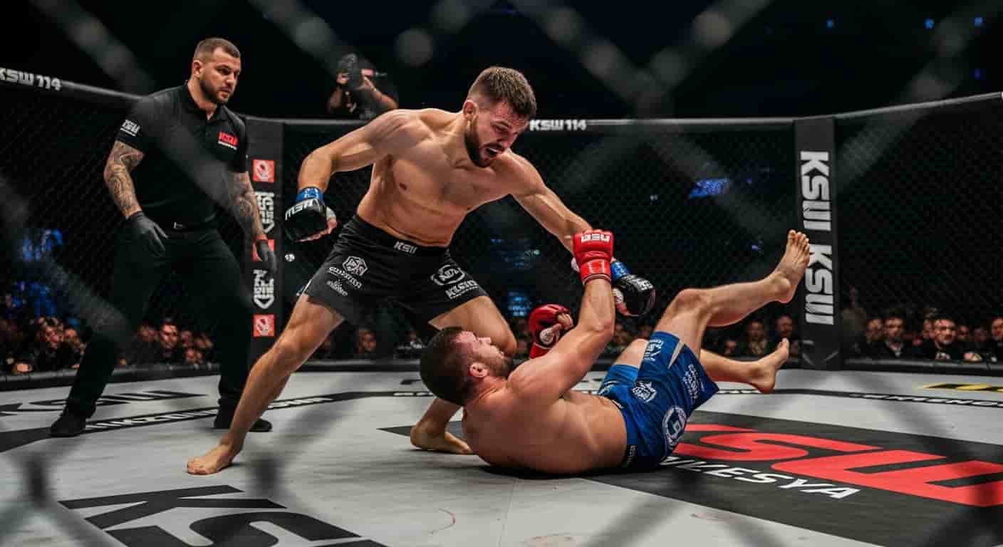 Szymon Bajor przegrał przez spektakularny nokaut z Arkadiuszem Wrzoskiem na KSW 114