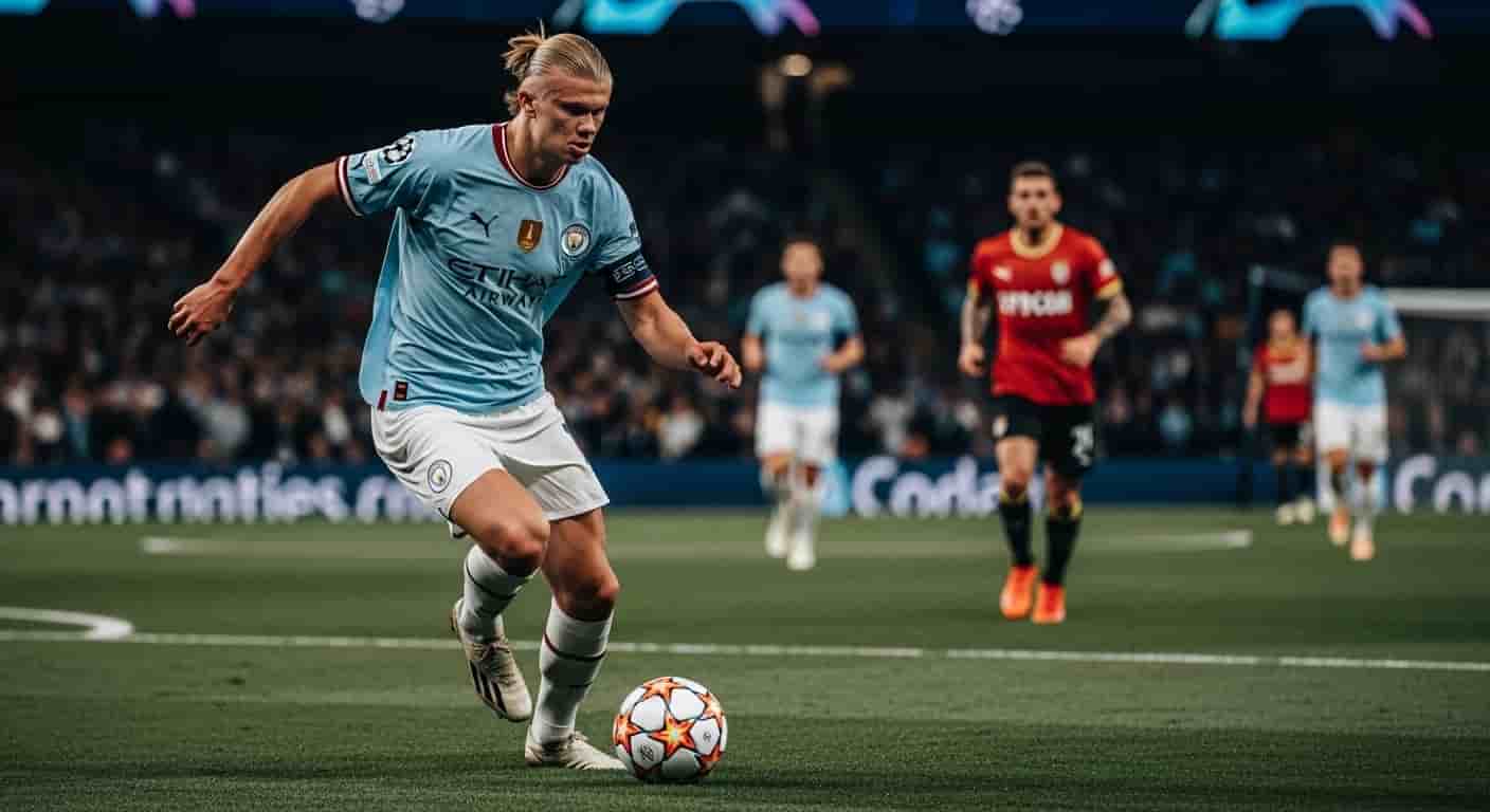 Haaland błyszczy w Lidze Mistrzów - Manchester City prowadzi z Monaco 2-1 po pierwszej połowie