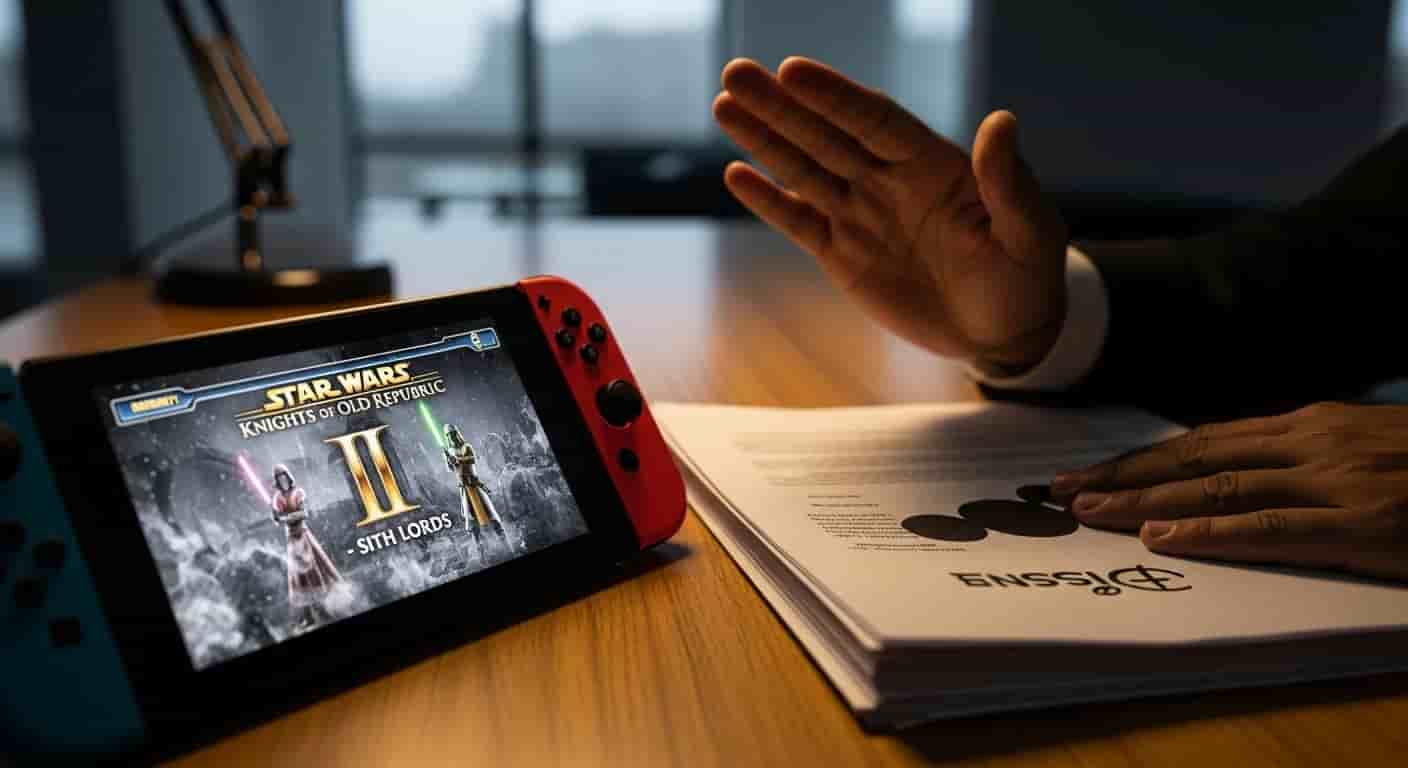 Losy Star Wars Knights of the Old Republic II - Disney prawników zablokowało oficjalną zawartość na Nintendo Switch