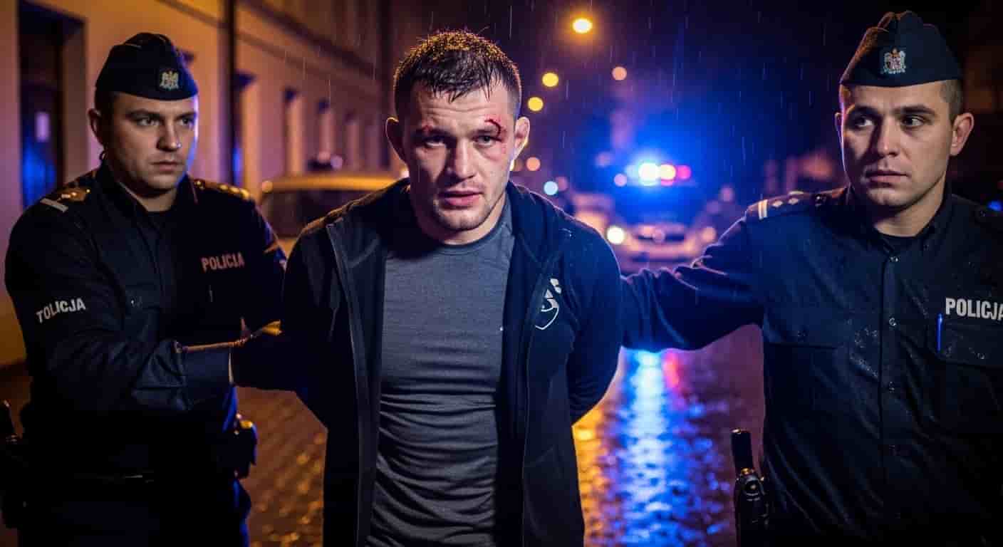 Denis Załęcki zatrzymany przez toruńską policję w związku z bójką z użyciem niebezpiecznych narzędzi