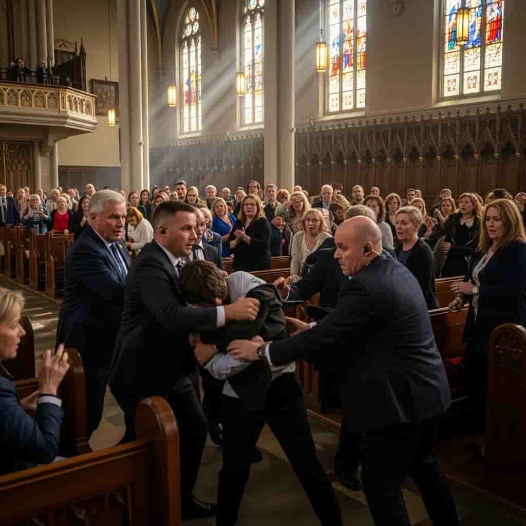 Incydent podczas mszy z udziałem prezydenta Nawrockiego w USA - służby musiały interweniować