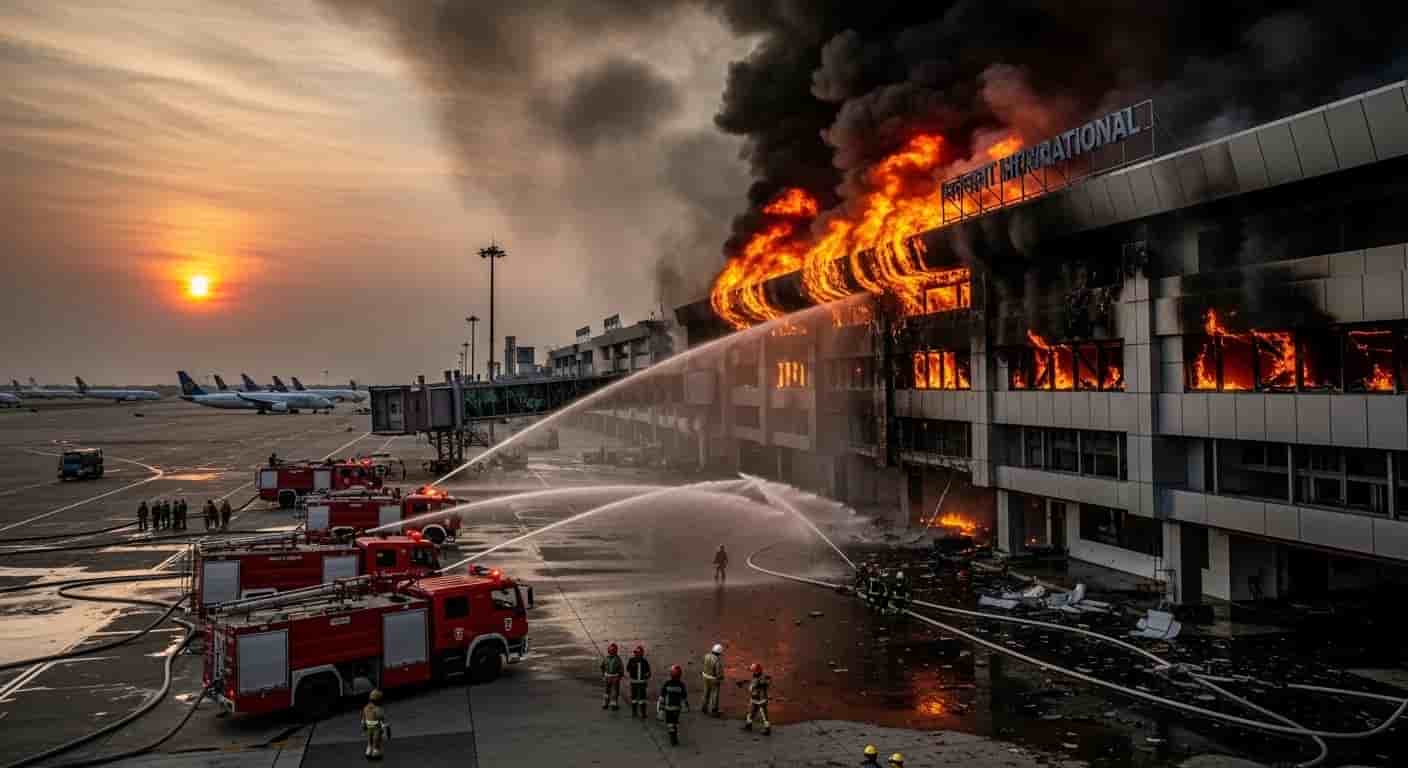 Potężny pożar na lotnisku w Dhace sparaliżował ruch lotniczy w Bangladeszu