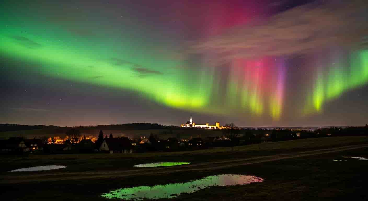 Spektakularna zorza polarna oświetliła całą Polskę podczas potężnej burzy geomagnetycznej