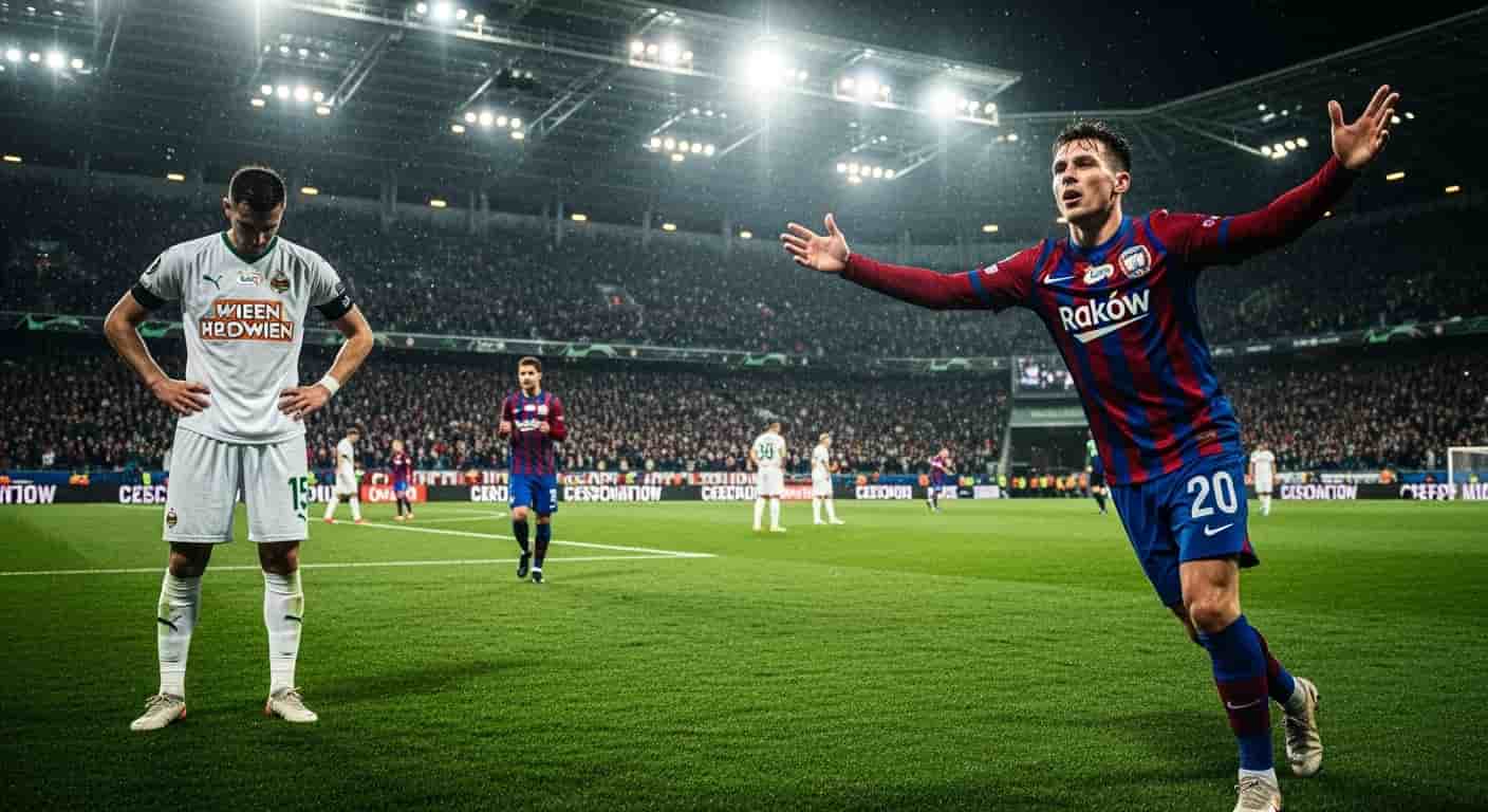 Liga Konferencji - Raków miażdży Rapid Wiedeń 4:1, austriackie media mówią o blamażu