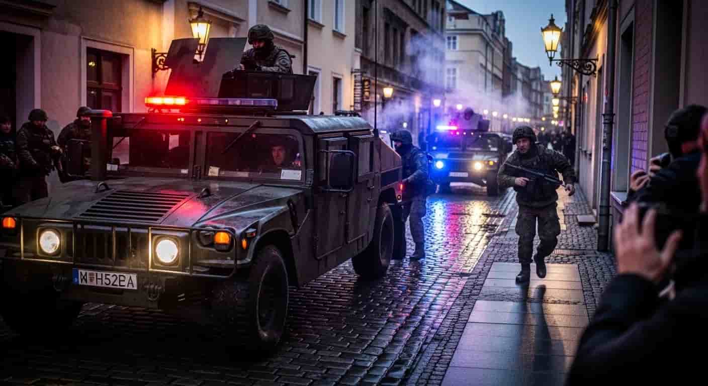 Dramatyczny pościg za żołnierzem w Elblągu zakończony strzałami ostrzegawczymi