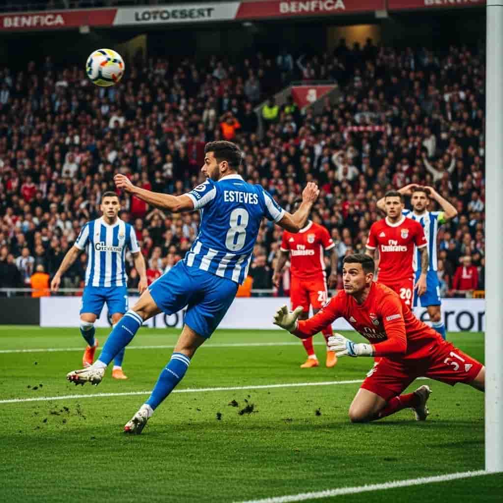 Gil Vicente zaskoczyło Benficę na Luz spektakularnym golem Luísa Estevesa