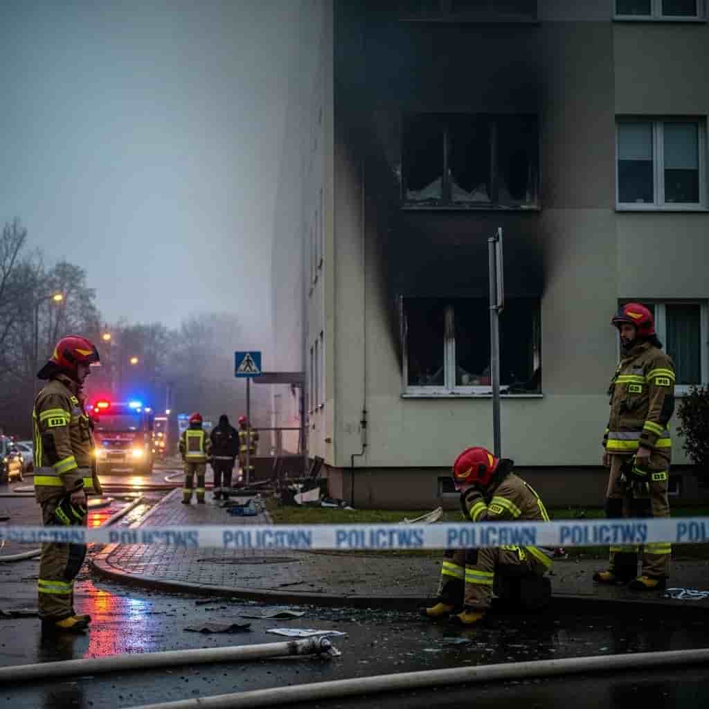 Tragiczny pożar na osiedlu Sobieskiego w Poznaniu - jedna ofiara śmiertelna