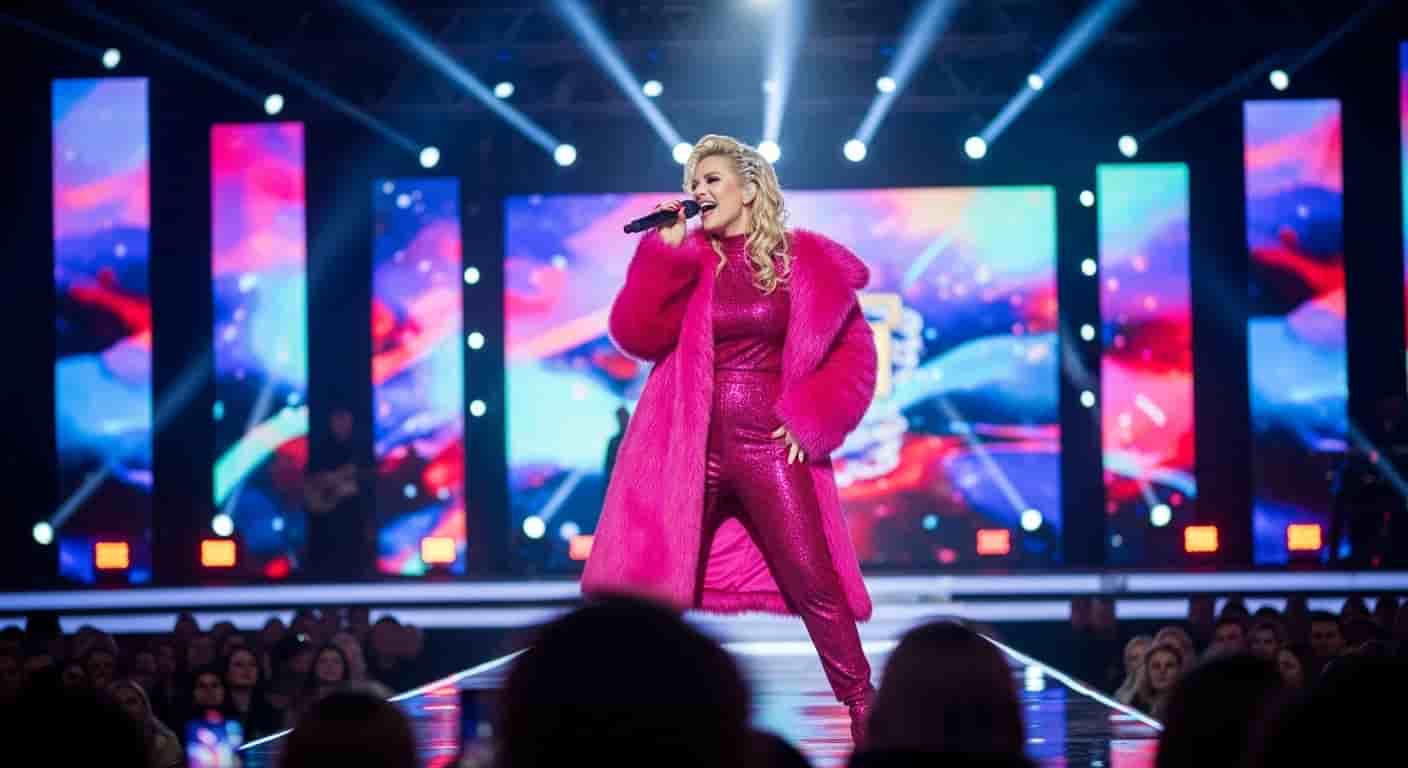 Doda zachwyciła na Sylwestrze z Dwójką w spektakularnym różowym kombinezonie i futrze