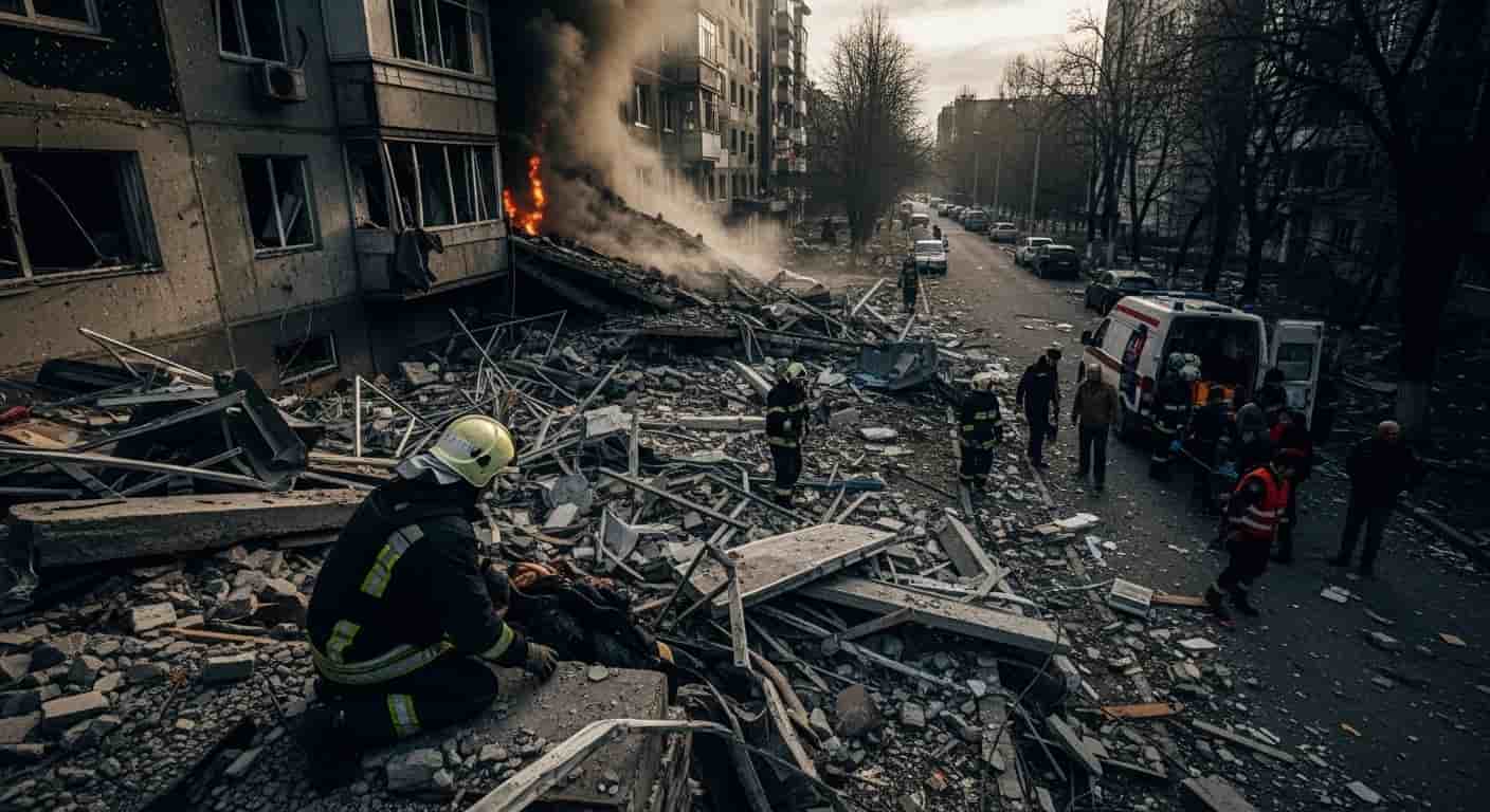 Rosyjski atak rakietowy na Kijów - jedna ofiara śmiertelna, dziesiątki rannych
