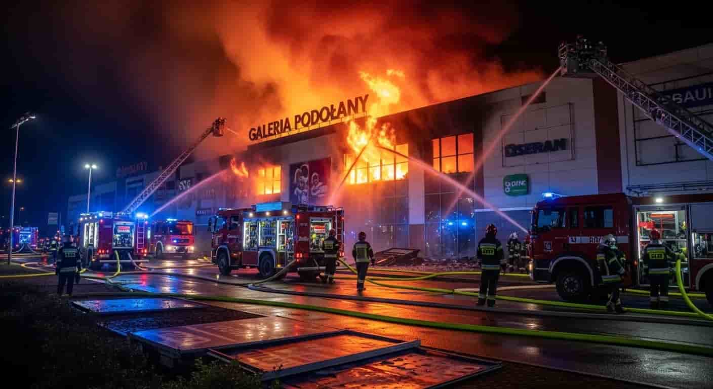 Dramatyczny pożar w Galerii Podolany w Poznaniu - strażacy walczyli z żywiołem przez całą noc