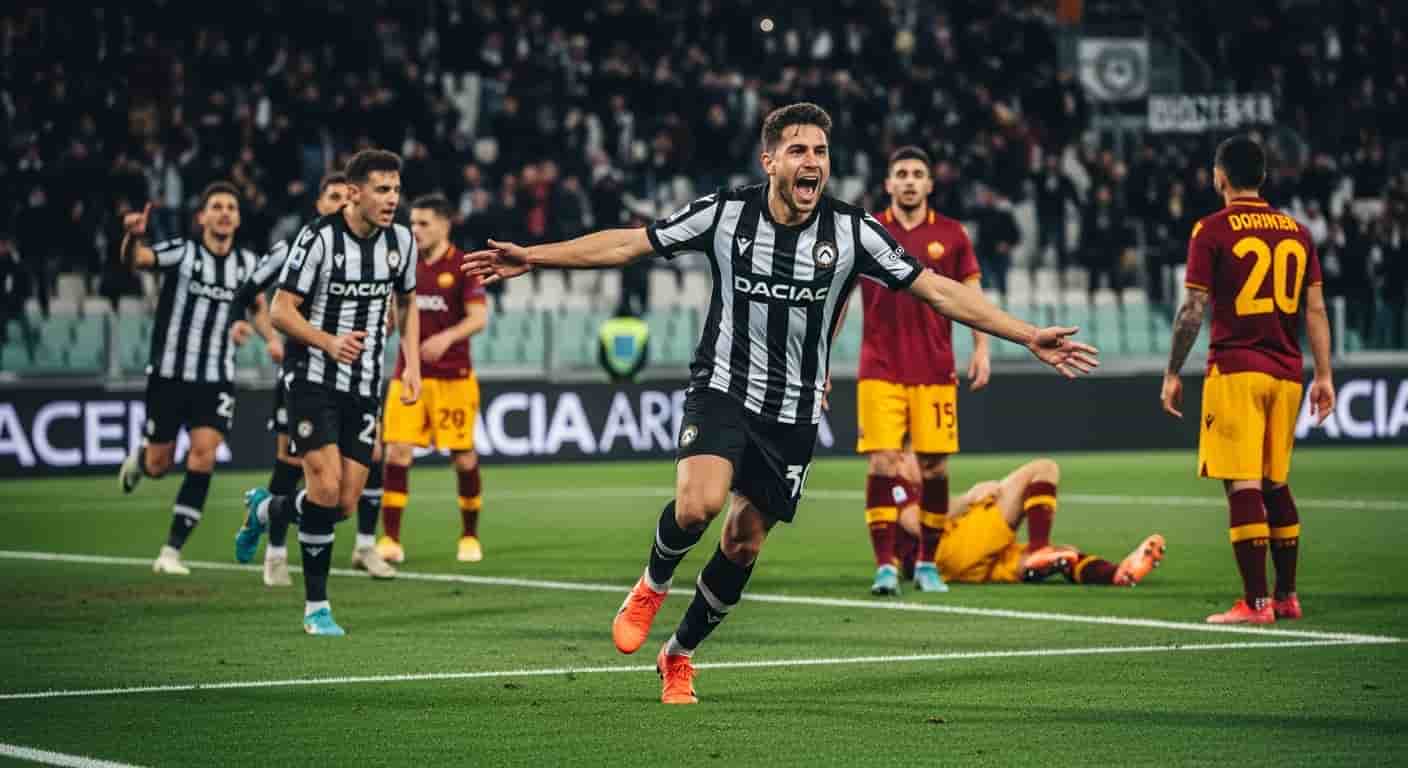 Udinese pokonuje Romę 1-0 na własnym stadionie dzięki bramce Ekkelenkampa