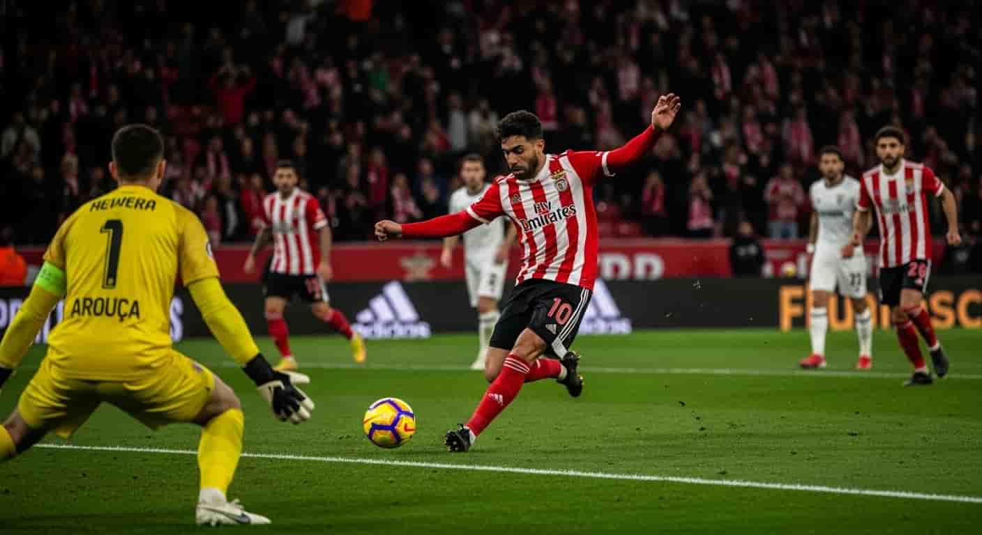 Benfica pokonuje Arouca 2-0 dzięki dwóm rzutom karnym Pavlidisa