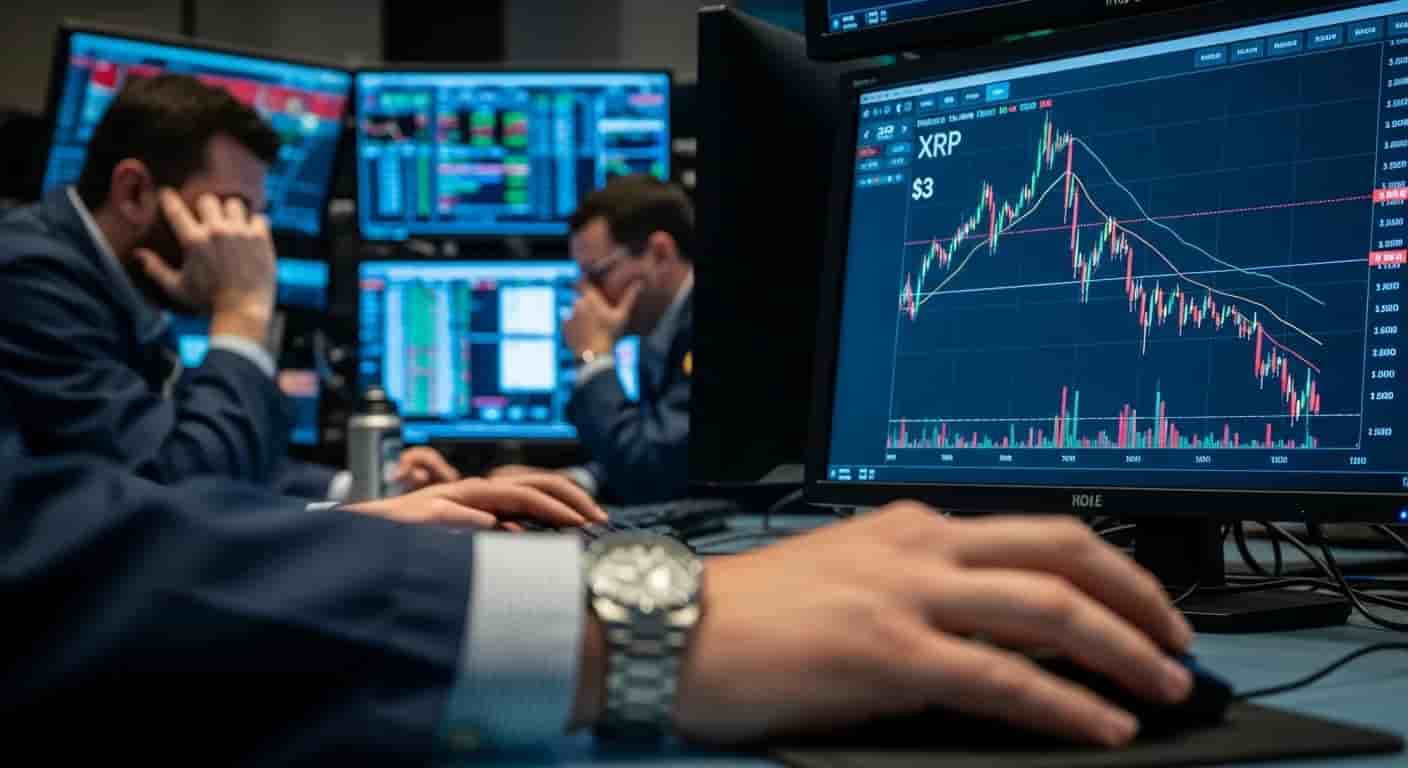 XRP walczy o utrzymanie poziomu 3 dolarów przy spadającym popycie spot