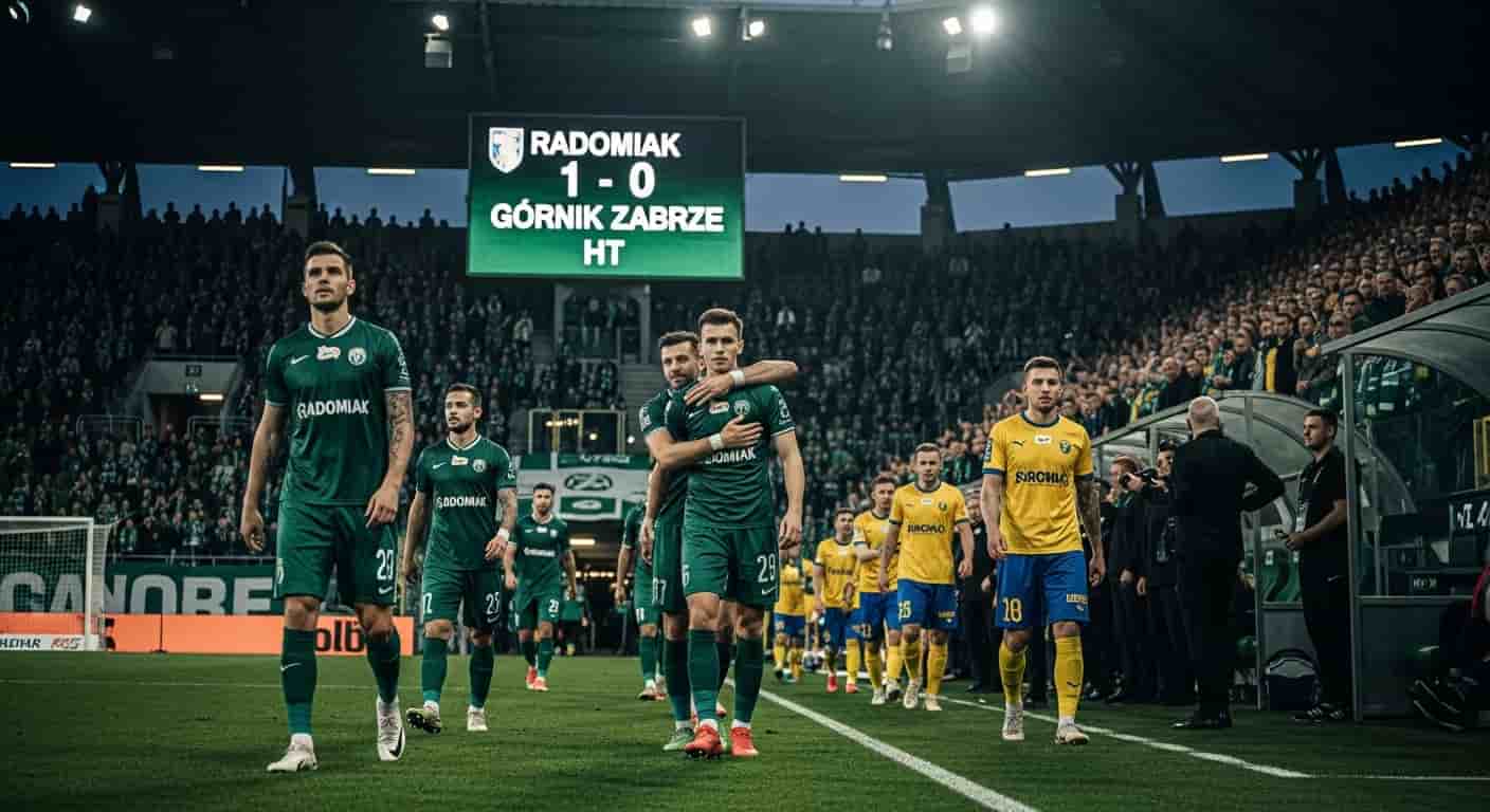 Radomiak prowadzi z liderem Górnikiem Zabrze po pierwszej połowie