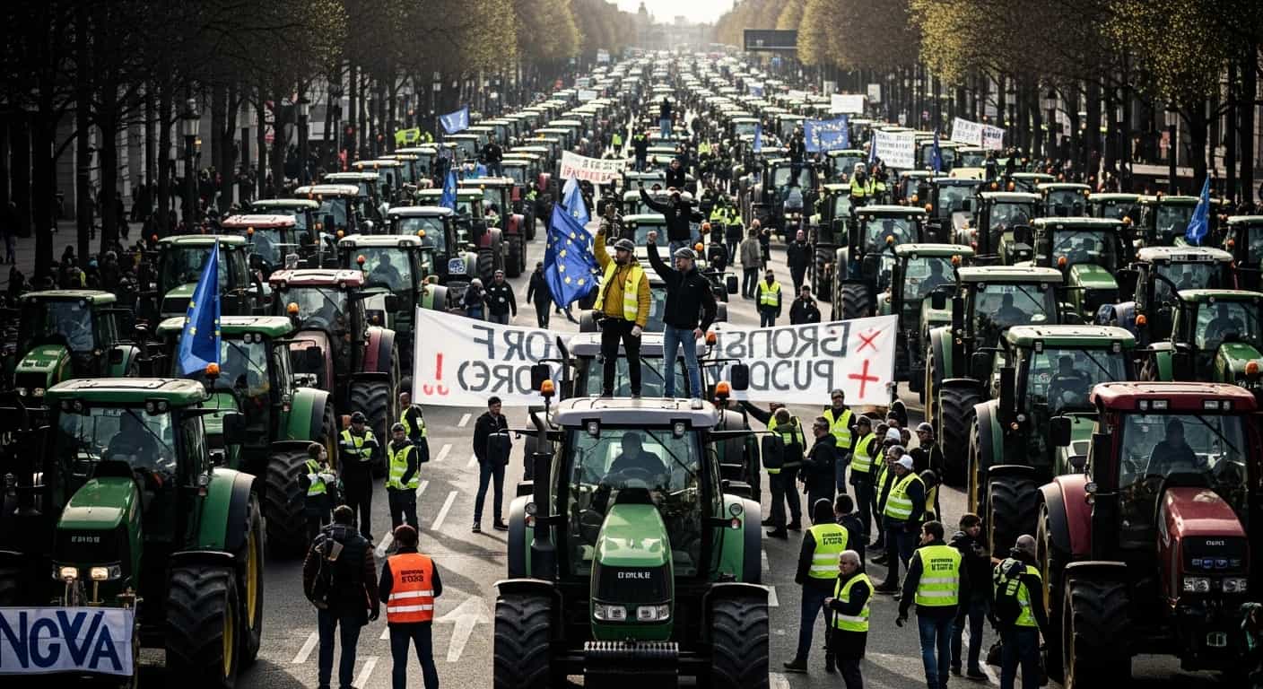 Rolnicy sparaliżowali Brukselę - tysiące protestujących przeciwko umowie UE-Mercosur