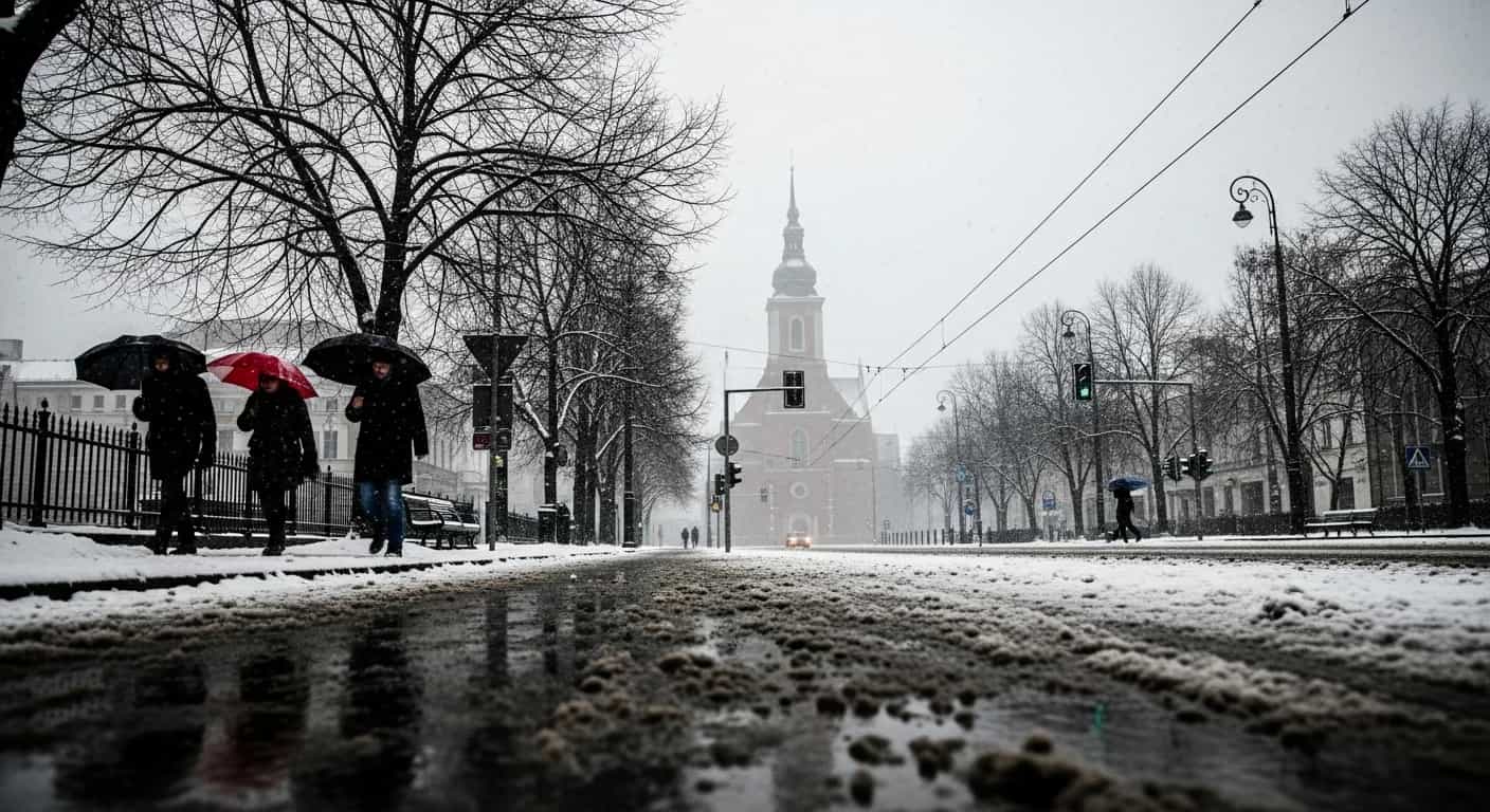 Zimowa aura w Poznaniu - śnieg i deszcz ze śniegiem zdominują najbliższe dni