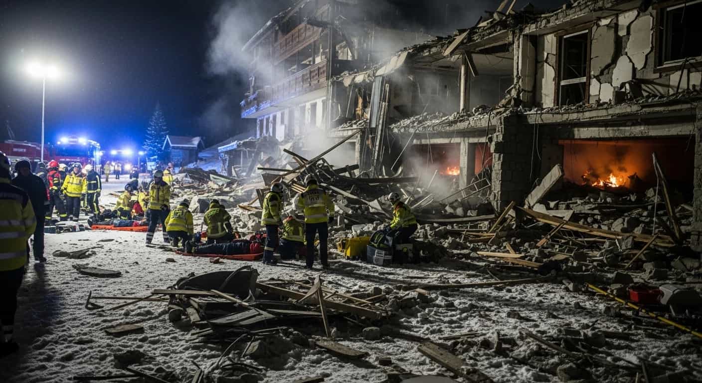 Tragiczna eksplozja w szwajcarskim kurorcie narciarskim - dziesiątki ofiar śmiertelnych w sylwestrową noc