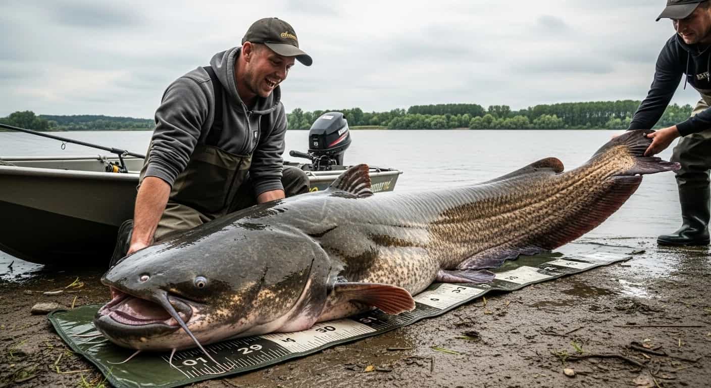 Rekordowy sum z Rybnika pobił światowy rekord - gigantyczna ryba mierzyła prawie 3 metry