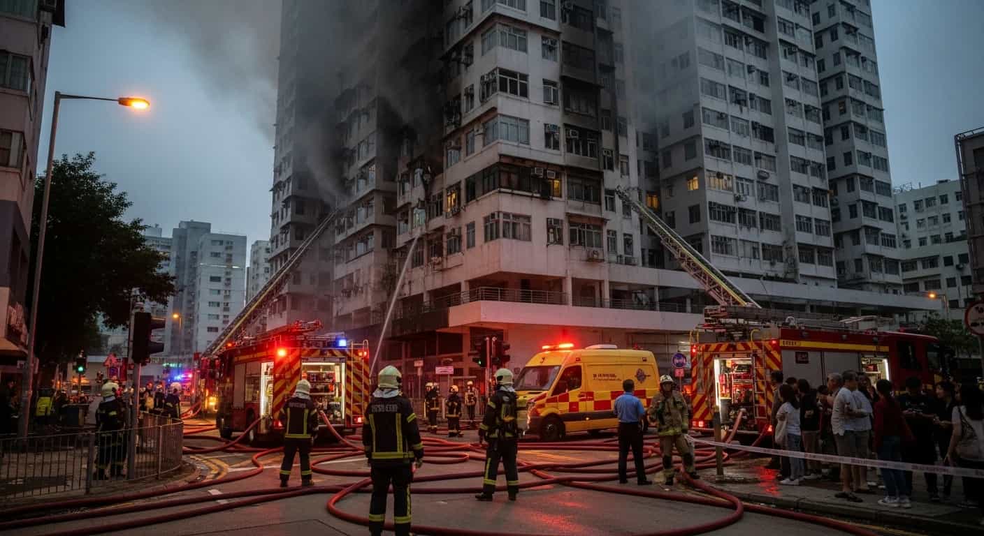 Tragiczny pożar w Hong Kongu: Cztery osoby zginęły w płonących wieżowcach mieszkalnych