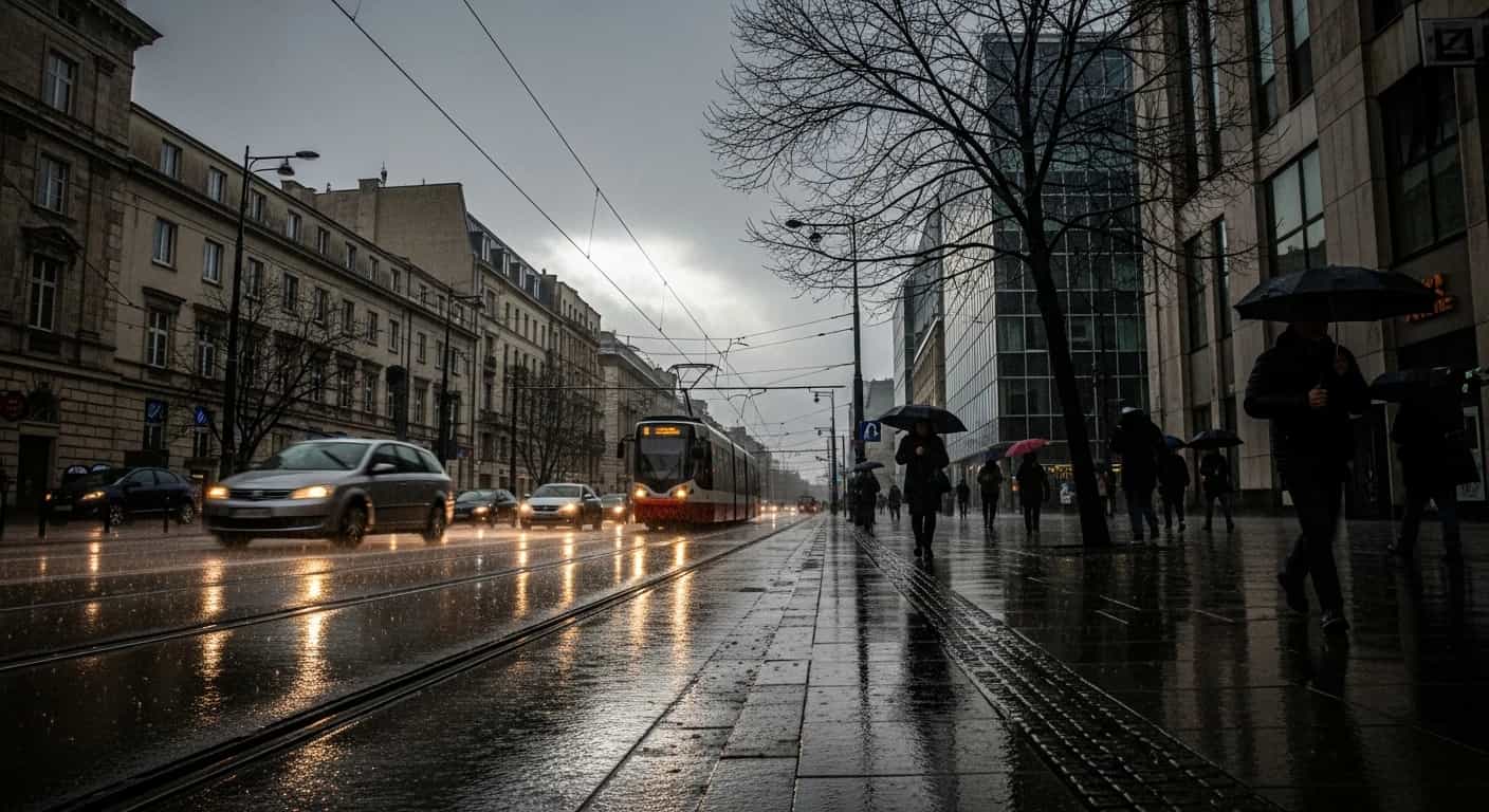 Warszawa pod chmurami - deszczowy grudzień z rzadkimi przejaśnieniami