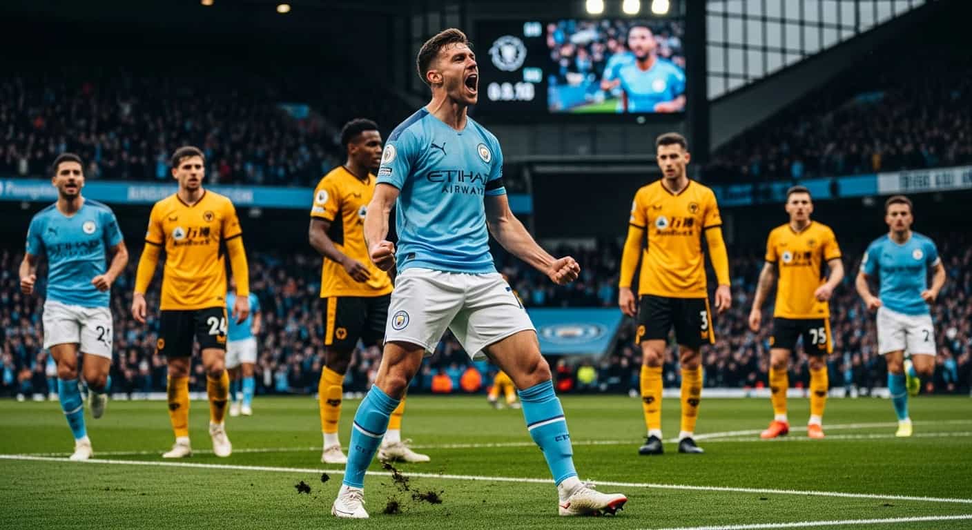 Manchester City pokonuje Wolverhampton 2-0 w meczu Premier League