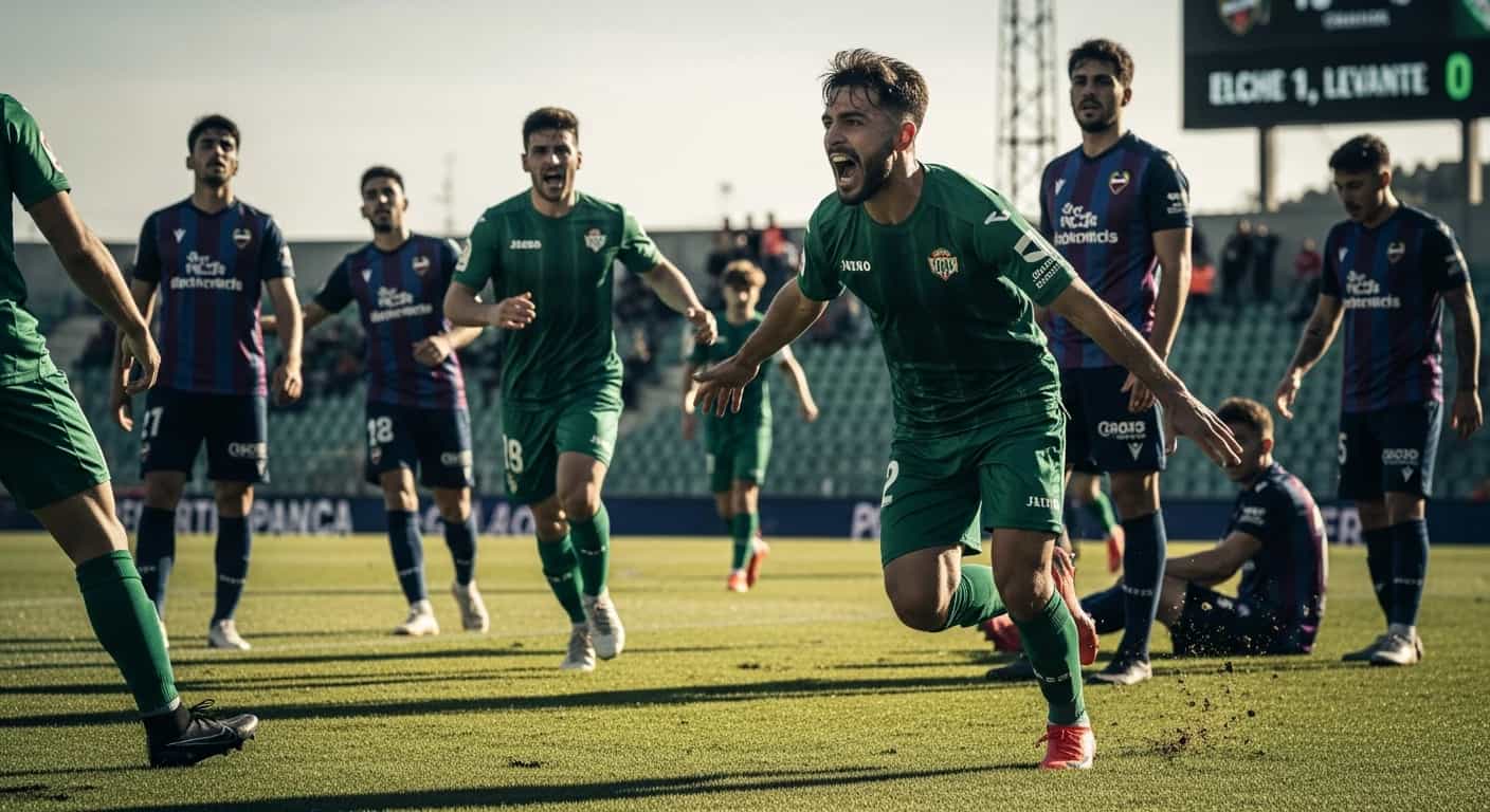 Elche pokona Levante 1-0 w pierwszej połowie dzięki golowi Álvaro Rodrígueza