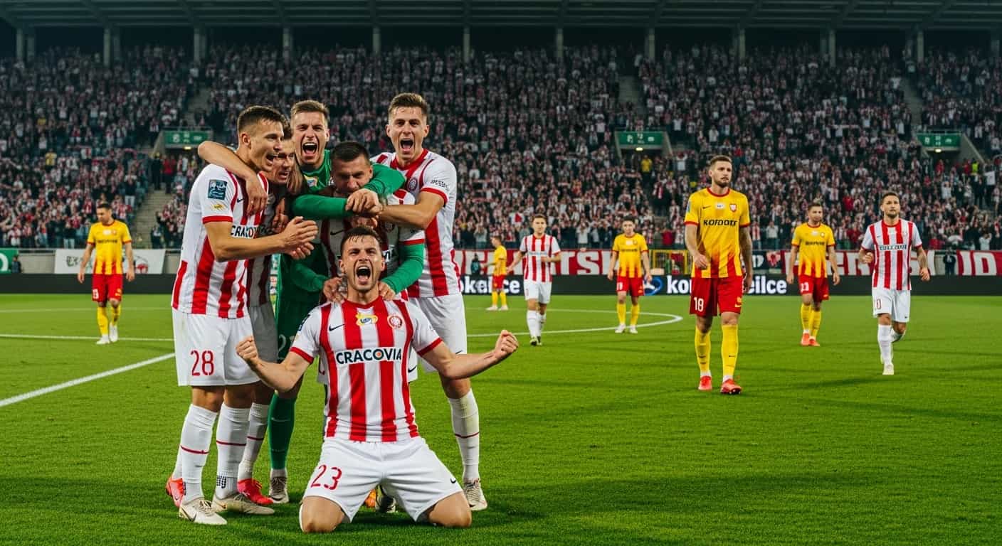 Cracovia przerywa złą passę zwycięstwem nad Koroną Kielce w 17. kolejce Ekstraklasy