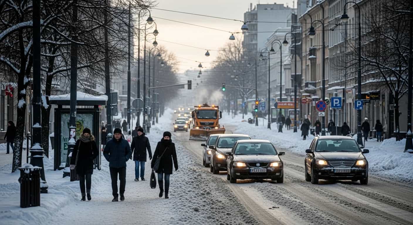 Trudne warunki pogodowe we Wrocławiu - śnieg i oblodzenie sparaliżowały miasto