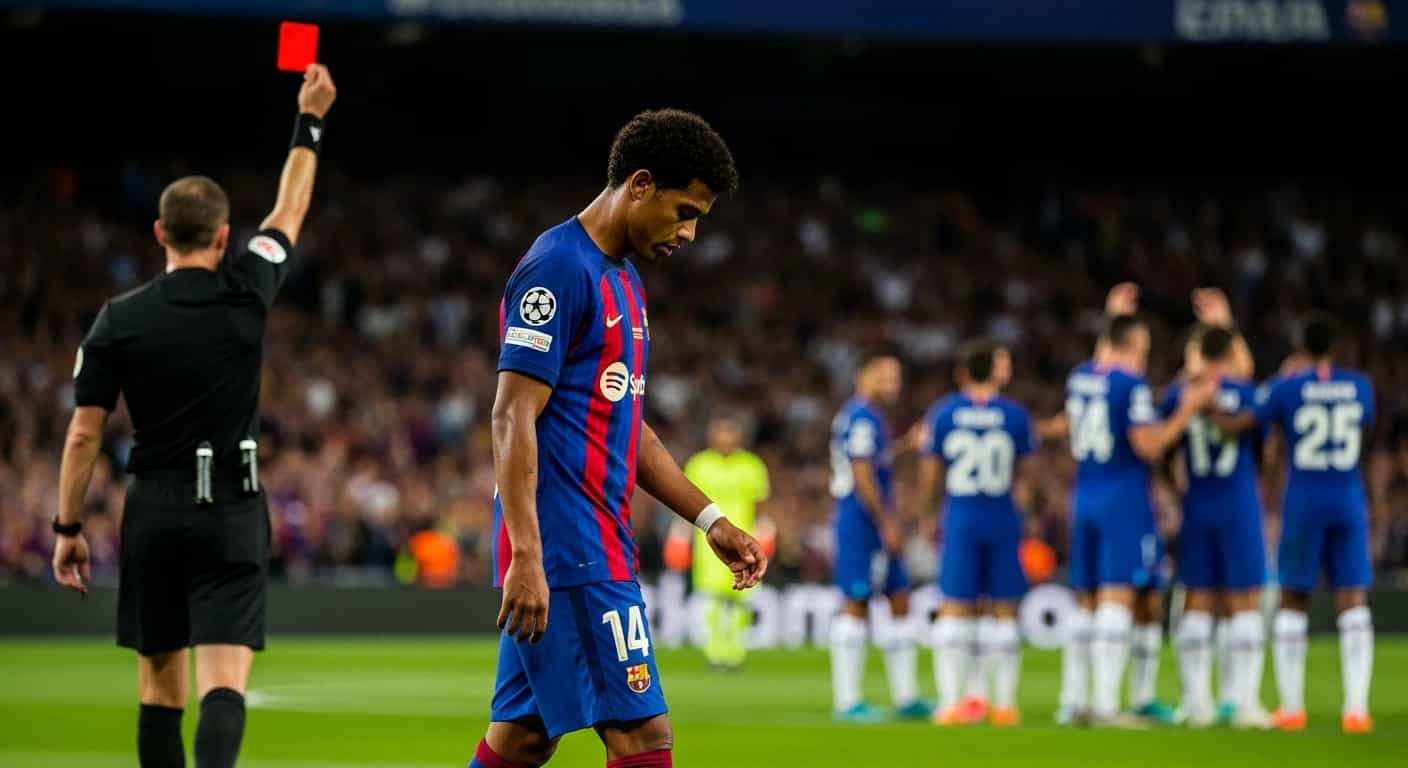 Ronald Araújo otrzymał czerwoną kartkę w dramatycznej porażce Barcelony z Chelsea