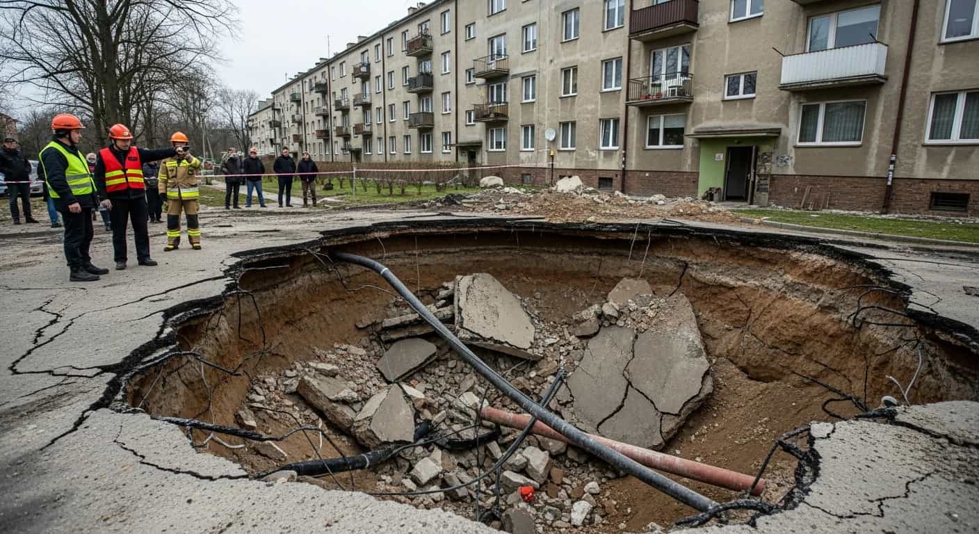Dramatyczne zapadlisko w Olkuszu zagraża mieszkańcom - ewakuowano cztery osoby