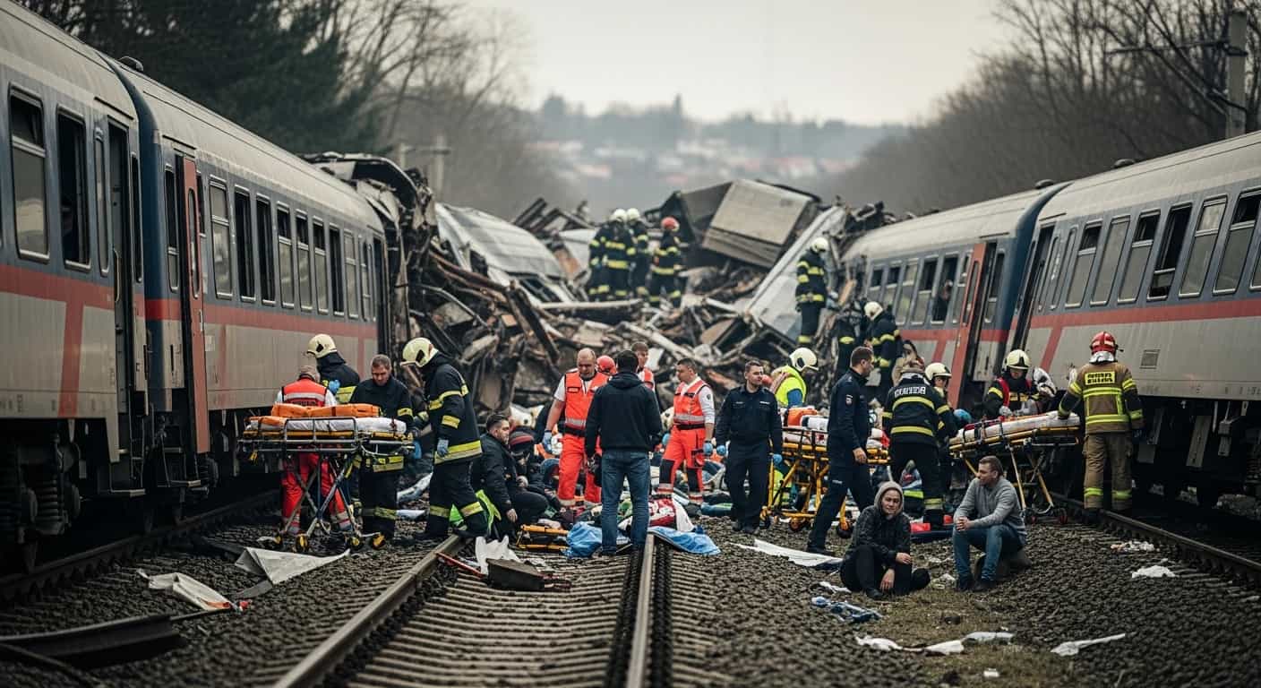 Katastrofa kolejowa w Czechach - kilkadziesiąt osób rannych w zderzeniu pociągów