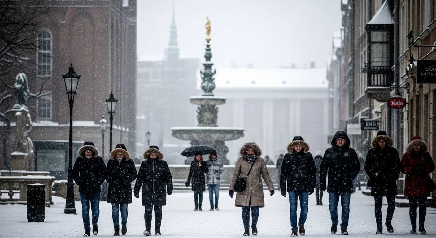 Zimowa aura w Gdańsku - mróz i śnieg na początku lutego